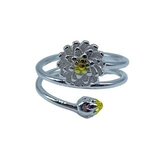 New no brand yellow flower adjustable fashion ring